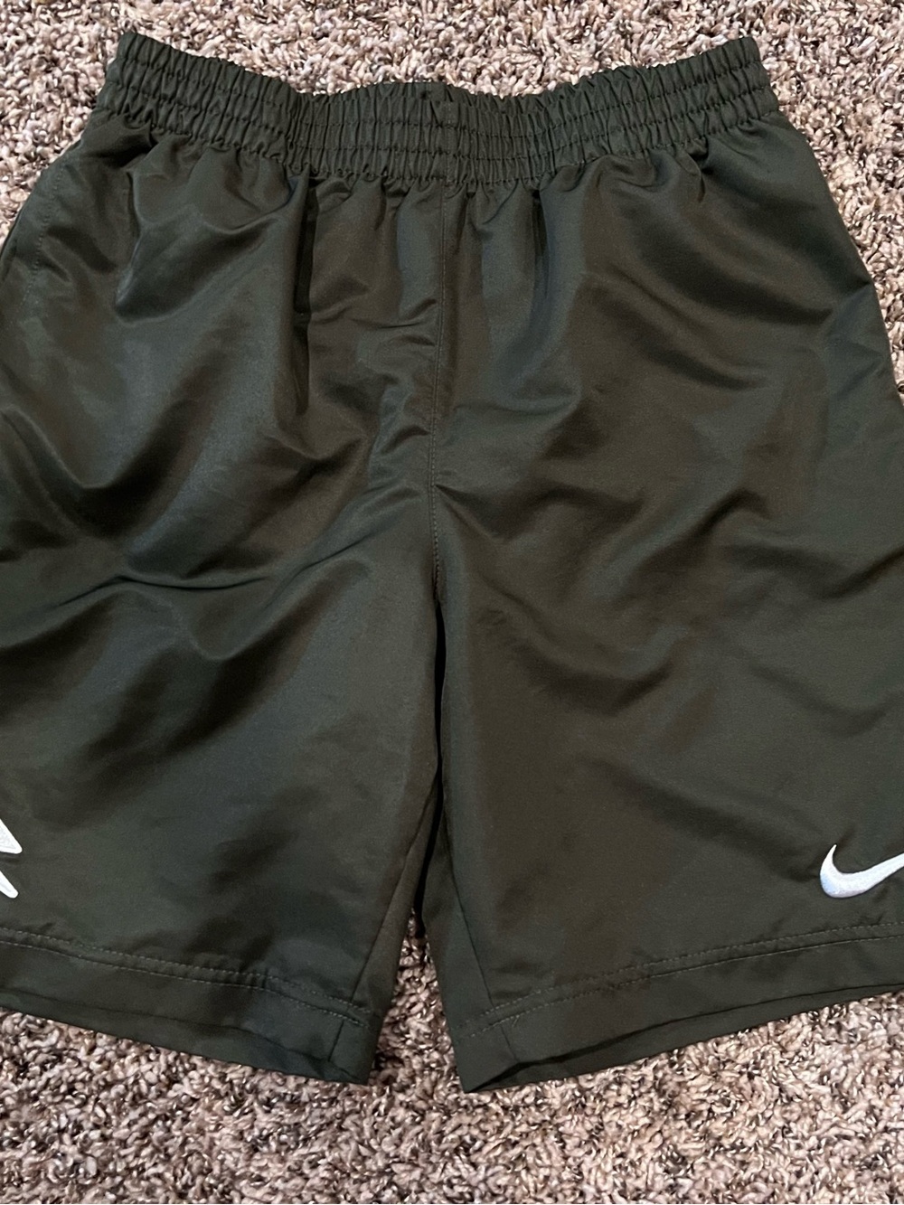 Nike Black Athletic Shorts with White Swoosh